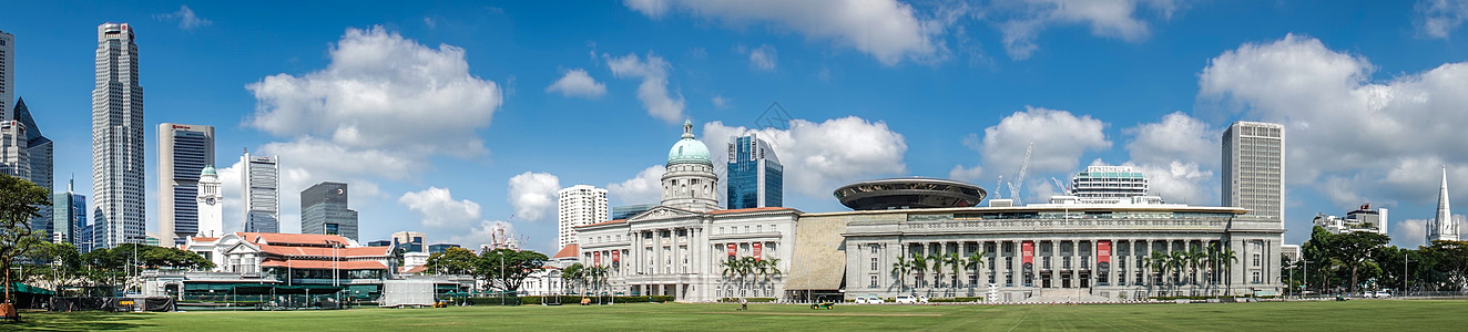 新加坡法院广场全景高清图片