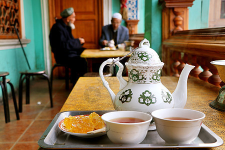 喀什老城百年老茶馆背景图片