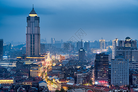 武汉汉口老城夜景背景图片