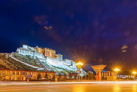 布达拉宫布达拉宫夜景高清图片