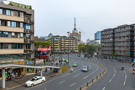 成都景色成都街道背景