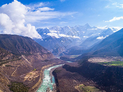 南迦巴瓦山西藏南迦巴瓦风景山川河流背景