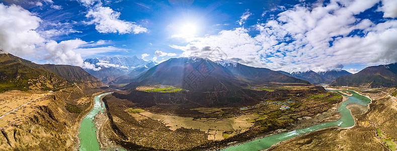 南迦巴瓦山西藏南迦巴瓦风景山川河流背景