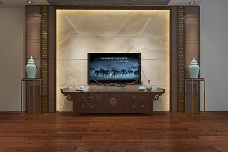 中式客厅电视空间图片