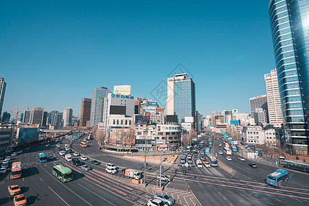 韩国首尔街景背景图片