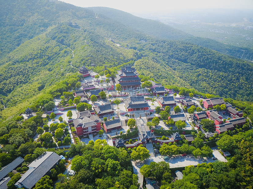 航拍苏州穹窿山景区