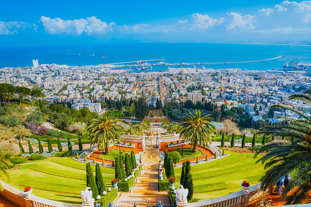 以色列王以色列海法空中花园背景
