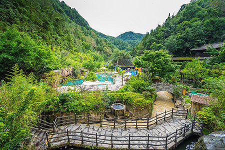 自然温泉云南腾冲温泉公园背景