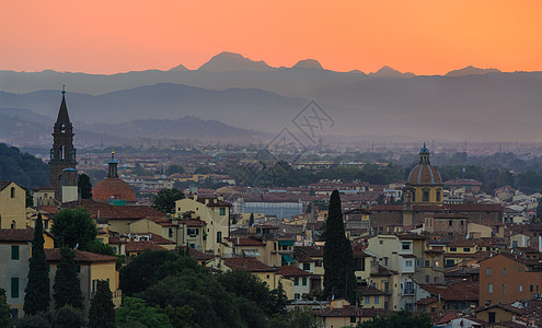 佛罗伦萨日落意大利佛罗伦萨美丽的日落夜景背景
