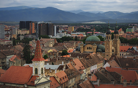 罗马尼亚建筑欧洲古镇建筑风光背景