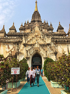 缅甸佛塔建筑旅游目的地高清图片素材