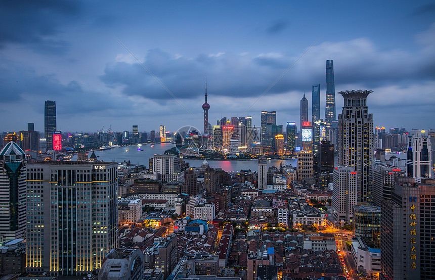 上海城市建筑风光夜景图片