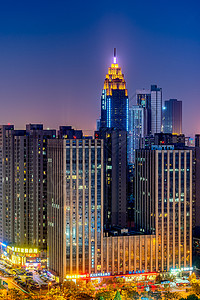 千灯湖武汉城市夜景菱角湖商圈背景