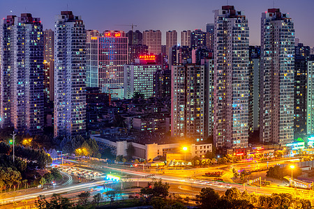 武汉城市夜景风光背景图片