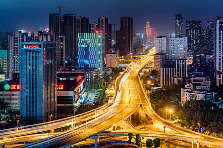 武汉城市夜景风光背景图片