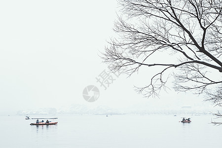 雪天西湖西湖十景高清图片素材