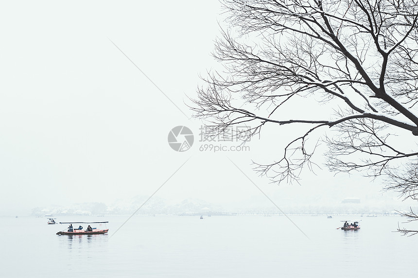 雪天西湖图片