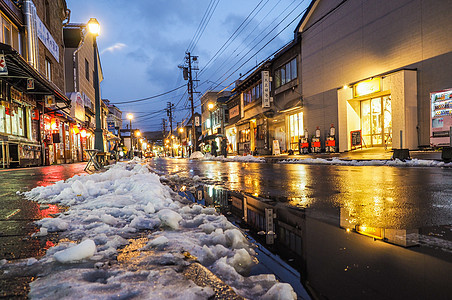 北海道小樽雪景背景图片