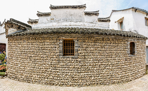 石砖墙中式石墙古建筑素材背景