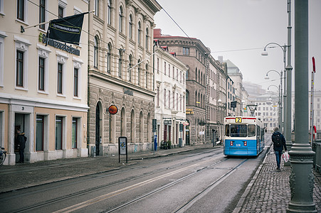 瑞典哥德堡街景有轨电车图片