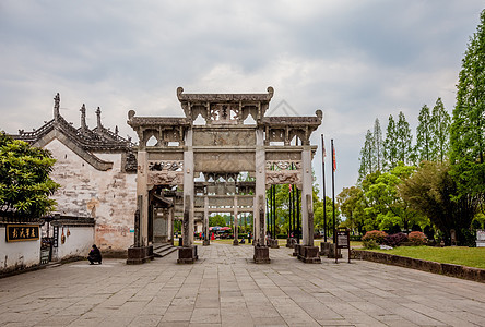 牌坊建筑棠樾牌坊背景图片