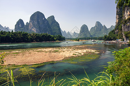 阳朔遇龙河风光桂林山水甲天下背景