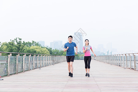 有氧运动运动男女户外跑步锻炼健身背景