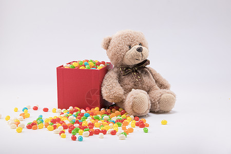 可爱的玩具熊六一儿童节毛绒玩具熊背景