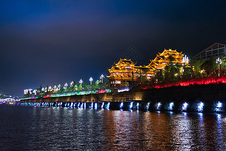 贵州黔东南剑河夜景背景图片