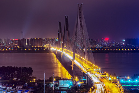 武汉二七长江大桥夜景背景图片