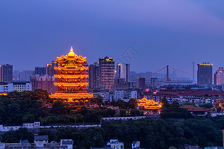 黄鹤楼夜色背景图片