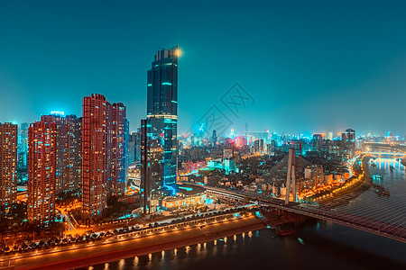 武汉加游武汉城市夜景背景