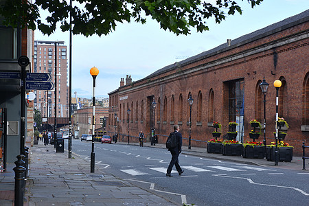 英国建筑物英国曼彻斯特街景背景