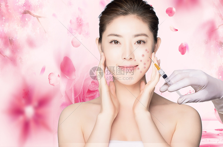 美白祛痘创意背景