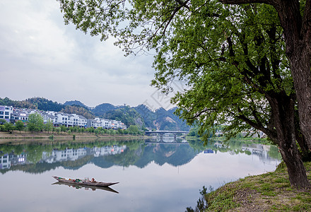 潮汕民居广东潮汕练江风光背景