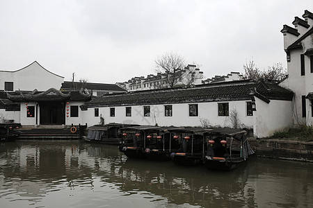 水墨中国风江南古镇背景