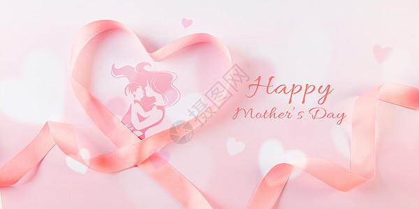 母亲节快乐粉色背景背景图片