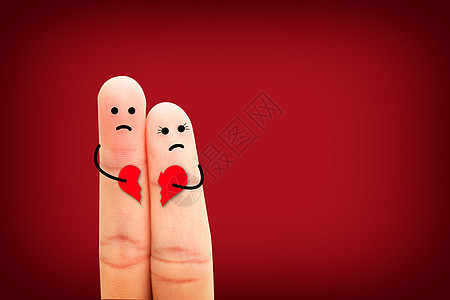 手指情侣感情破裂设计图片