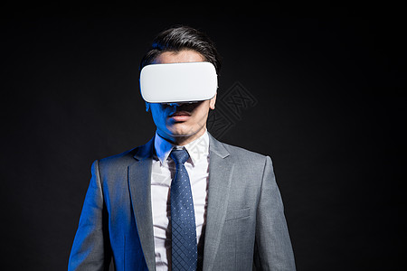 创意商务男性形象照VR眼镜背景图片