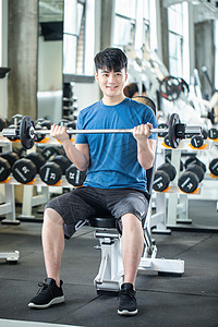 健身房运动男性举重背景图片
