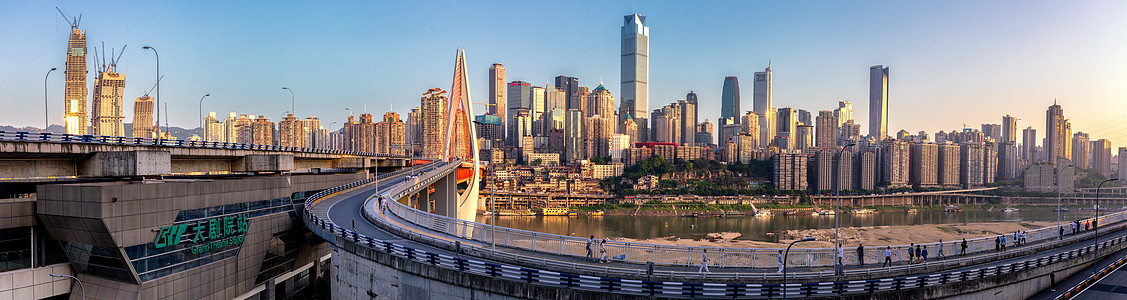 大气城市风景网红重庆洪崖洞背景