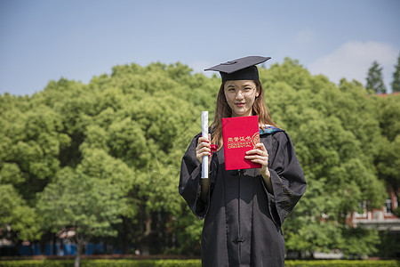 女学生大学毕业了背景图片