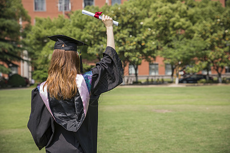 女学生大学毕业了背景图片