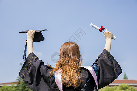 成功学生女学生大学毕业了背景