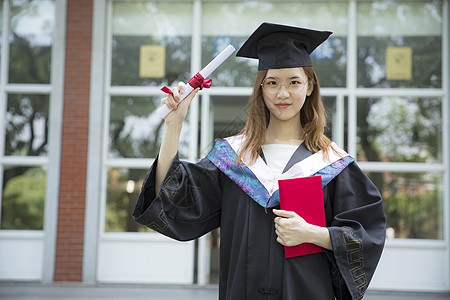 女学生大学毕业了背景图片