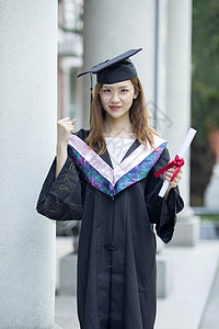 女学生大学毕业了背景图片