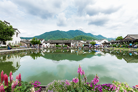 田园小镇美丽新农村背景