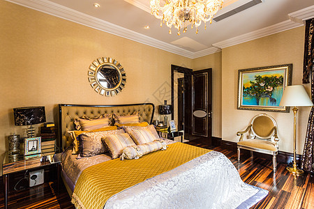 温馨舒适的家居卧室欧式高清图片素材