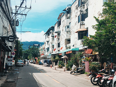 泰国建筑泰国清迈小城风光背景