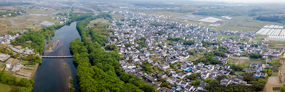 航拍安徽乡村田野高清图片